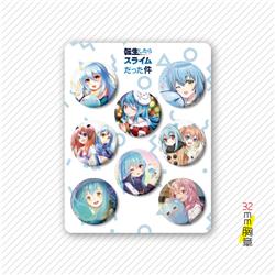 That Time I Got Reincarnated as a Slime anime badge 32mm 8 pcs a set