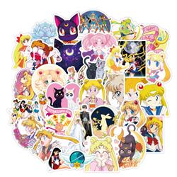Sailor Moon Crystal anime waterproof stickers (50pcs a set)