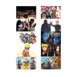 Naruto anime crystal card stickers 8.7*5.5cm 10 pcs a set