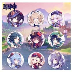 Genshin Impact anime badge 9 pcs a set