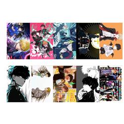 Mob Psycho 100 anime crystal card stickers 8.7*5.5cm 10 pcs a set