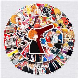 chainsaw man anime waterproof stickers (51pcs a set)