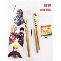 Genshin Impact anime pipa tube pen