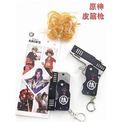 Genshin Impact anime anime small folding rubber band gun toy