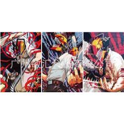 chainsaw man anime 3D frame painting 32 * 42cm (core+black frame+framing）