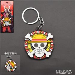 One Piece anime rotating keychain