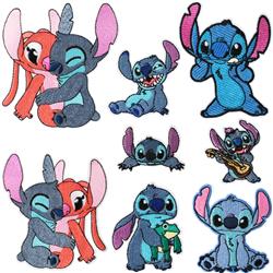 stitch anime embroidered fabric patch 10pcs a set